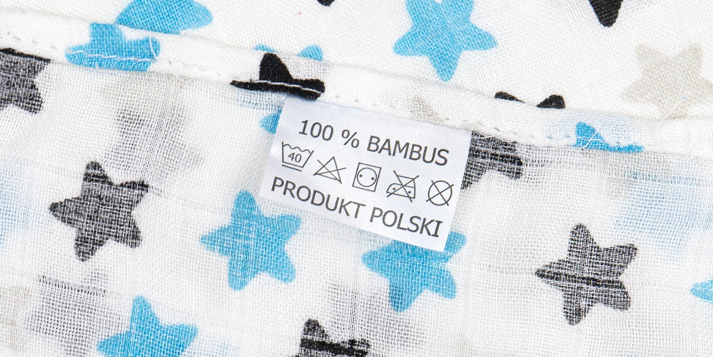 Pielucha bambusowa 120x120 gwiazdki czarno niebieskie